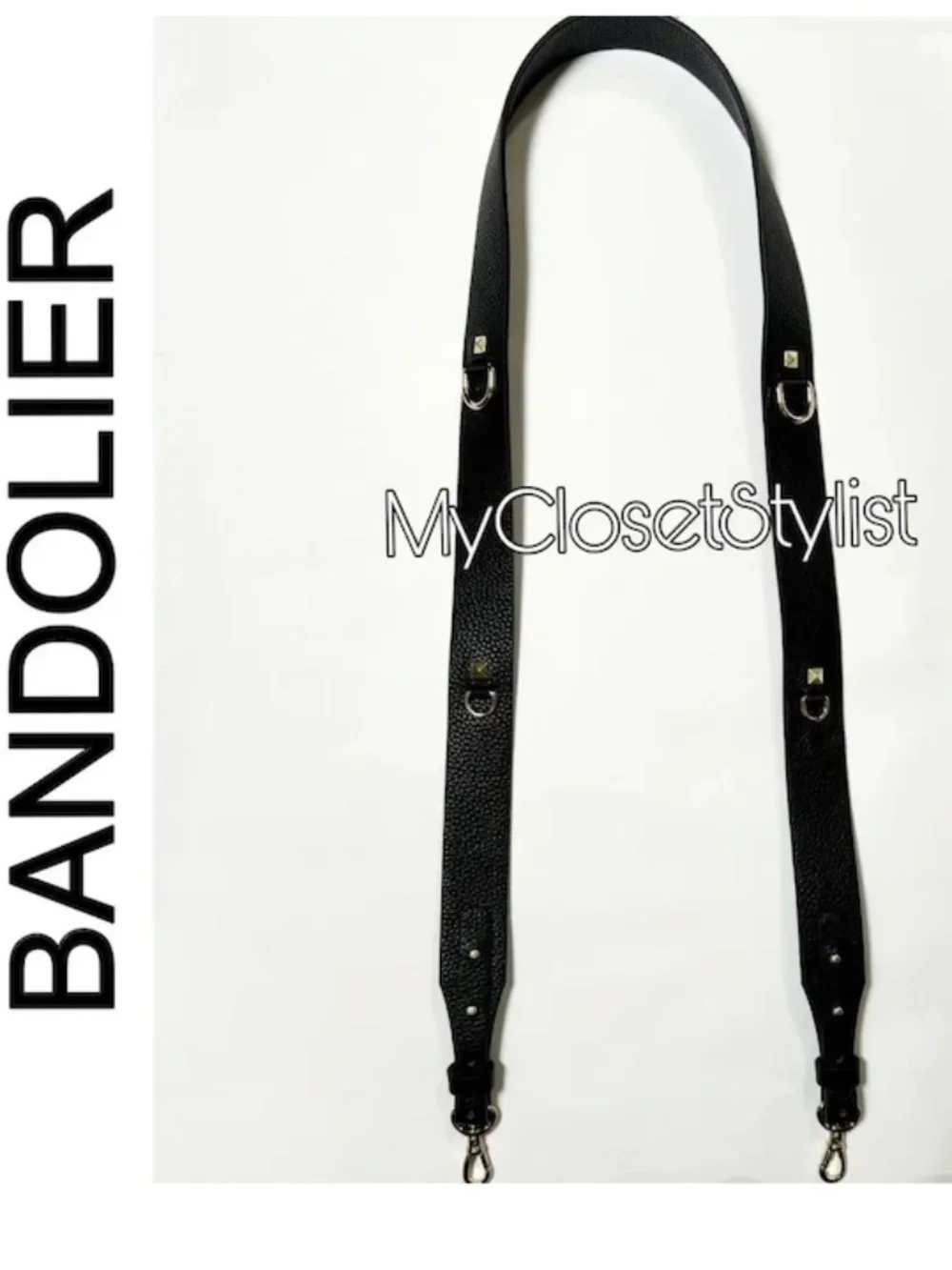 BANDOLIER NEW! Classy Utility Gold D-Rings ADJUSTABLE Crossbody Rare Wide Strap